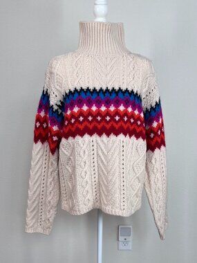 rag & bone Willow Fair Isle Wool Alpaca Turtleneck Sweater - Size; Large